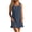 Navy, variant on Ahabrexf Beach Cover-Up Dress for Women, Lightweight Rayon Blend, Solid Color, Round Neck, Flowy Silhouette, UPF 15 Sun Protection