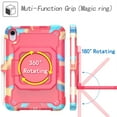 thumbnail image 6 of Allytech Case for iPad Mini 6 8.3" 2021, iPad Mini 6th Gen Case for Kids, Hard PC + TPU Hybrid Shockproof 360 Rotatable Grip Handle Foldable Stand Shoulder Strap Cover with Pen Holder, Colorful Rose, 6 of 9