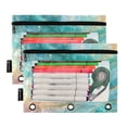 thumbnail image 2 of 2 Pack Flip Folders with Clear PVC Window Binder Pouches 3-Ring Binder Organizer for Office & Home Beautiful Watercolor Stars, 2 of 6