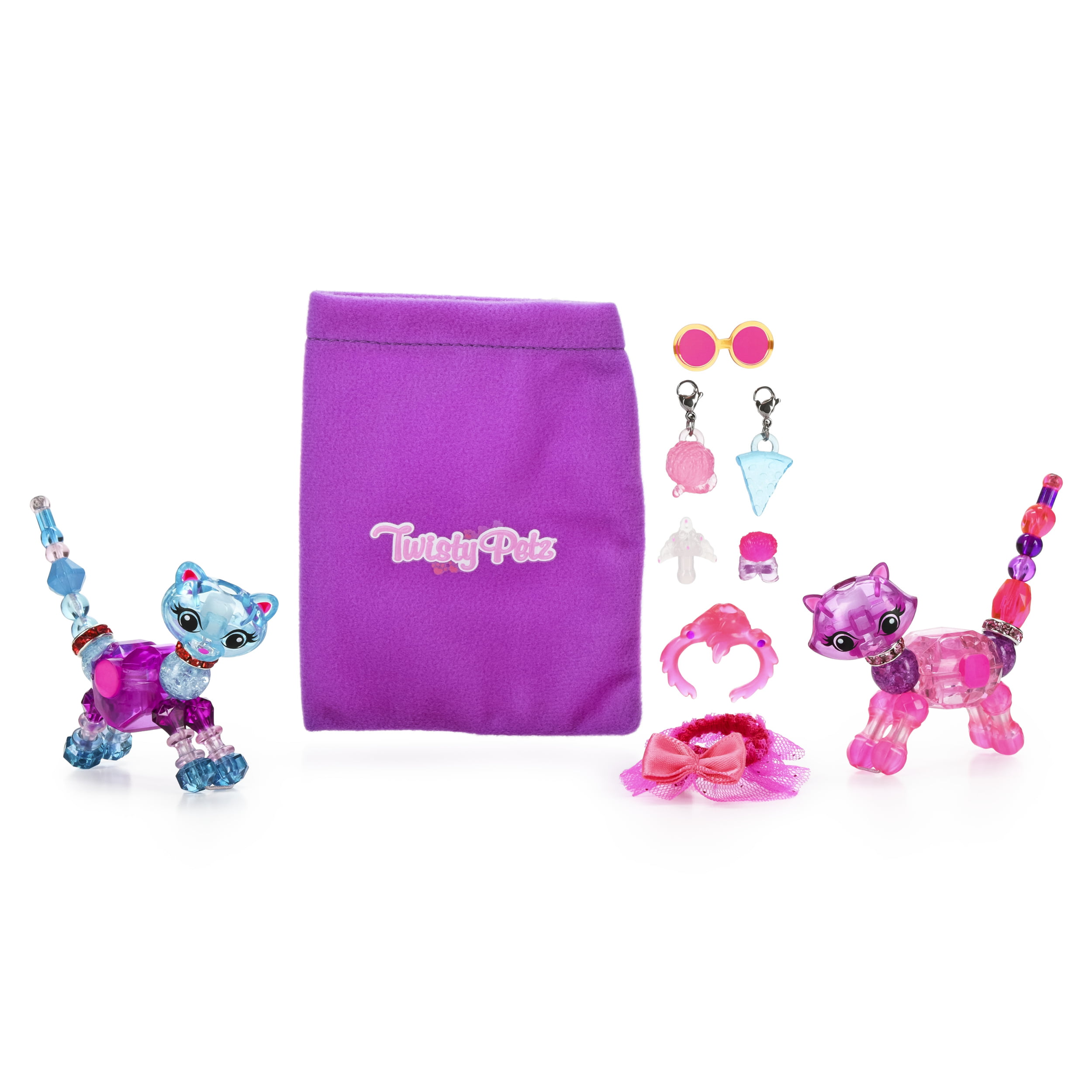 Twisty Petz Blingz Series 3 Sparkle Pony & Glimmer Zebra Set 7 Accessories+Bag 
