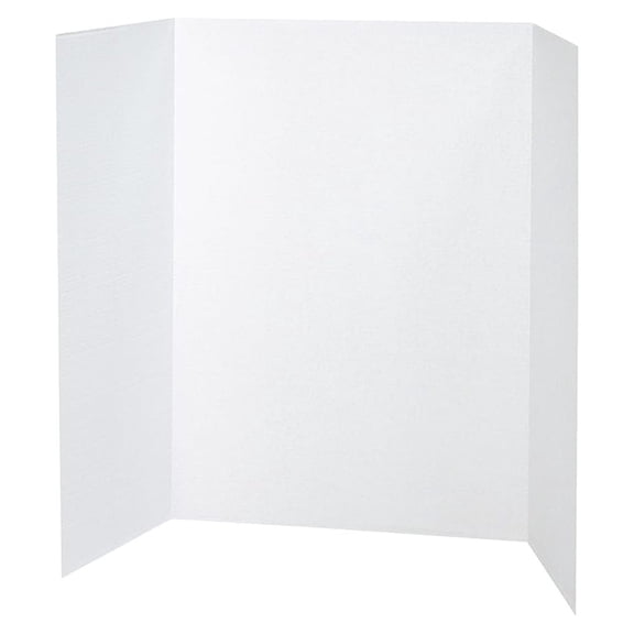 Tri-Fold Presentation Board, 40"X28", Pack of 8, White,