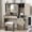 Gray, variant on danpinera HomeFarmhouse Makeup Vanity Desk with Sliding Mirror and Lights, 42" Glass Top Vanity Table with Charging Station & 4 Drawers & 2 Cabinets, Vintage Vanity Set for Bedroom, Vintage Cocoa