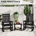 thumbnail image 5 of 3 Pieces Patio Furniture Set, HIPS Outdoor Rocking Chairs Set Of 2 With Outdoor Side Table, Ergonomic All Weather Porch Rocker Patio Chairs Set for Garden Lawn Poolside Backyard Balcony Courtyard, 5 of 8