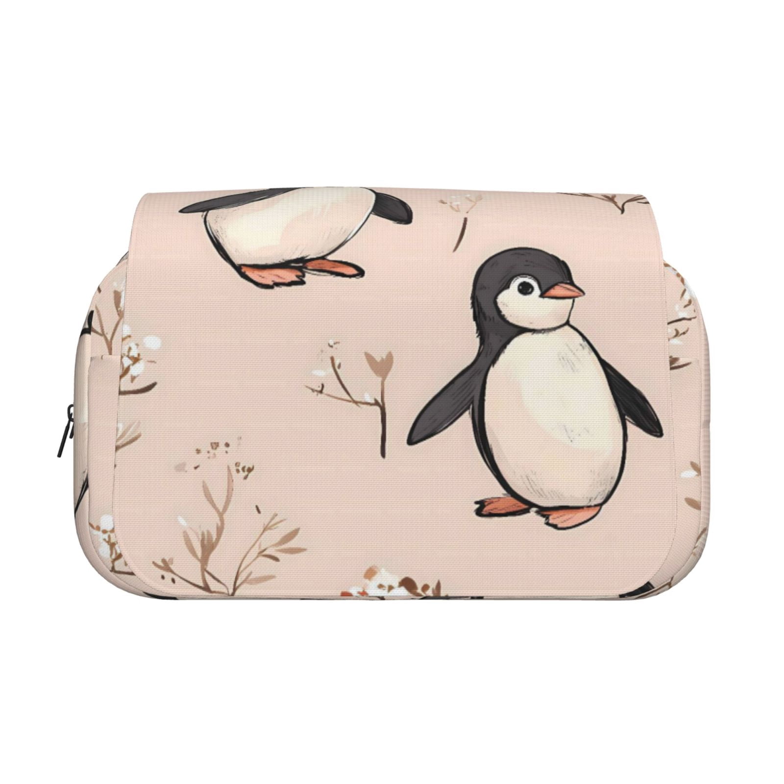 Large-Capacity Flip-Top Double-Layer Pencil Case, Multi-Functional Pocket Pen Case, Durable Stationery Organizer Adorable Penguin