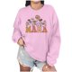 thumbnail image 1 of Penkiiy Mujeres de manga larga Mama Sudaderas de cuello redondo Suéter de cuello suelto blusa ligera Tops XS Pink, 1 of 7