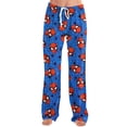 thumbnail image 2 of Spider Hero Women's Pajama Pants Loose Lounge Wear Elastic Waist Drawstring Sleepwear Graphic Printed Casual Home Pajamas Soft Straight Leg Pj Bottoms for Everyday Comfort, Dark Blue, XL, 2 of 7