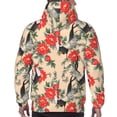 thumbnail image 7 of Lsque Roosters And Peonies Flowers Pattern Casual Men's Hoodie,Hooded Sweatshirt with Kangaroo Pocket,Pullover Hoodie-XX-Large, 7 of 7