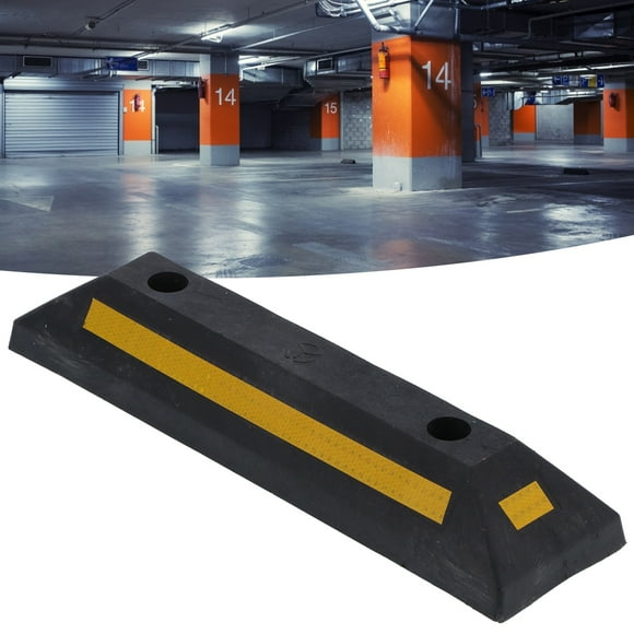 Car Stoppers for Garage Parking, Light Weight Parking Stopper with Yellow Reflective Safety Belt for Garages for Parking Lots