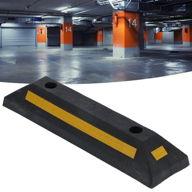 Parking Stopper, Parking Stopper For Garage Easy To Install Rubber + Plastic Easy To Store For Parking Lots For Garages