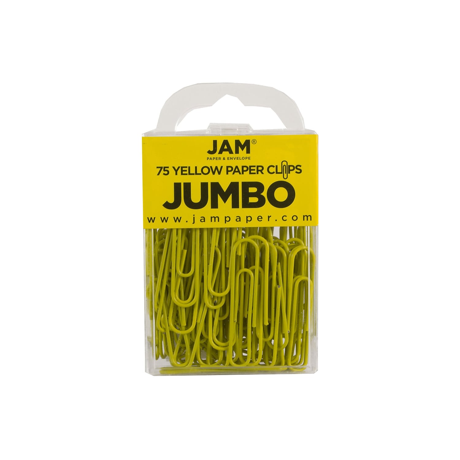 JAM Paper Jumbo Paper Clips Yellow 3 Packs of 75 (42182236B)