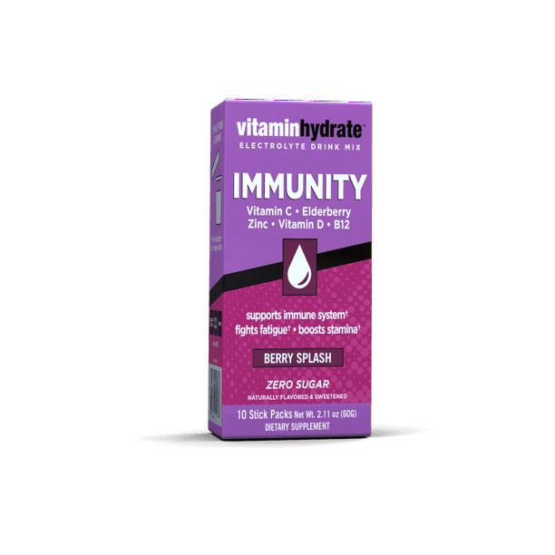 Vitamin Hydrate Electrolyte Drink Mix, Immunity, Berry Splash, Zero