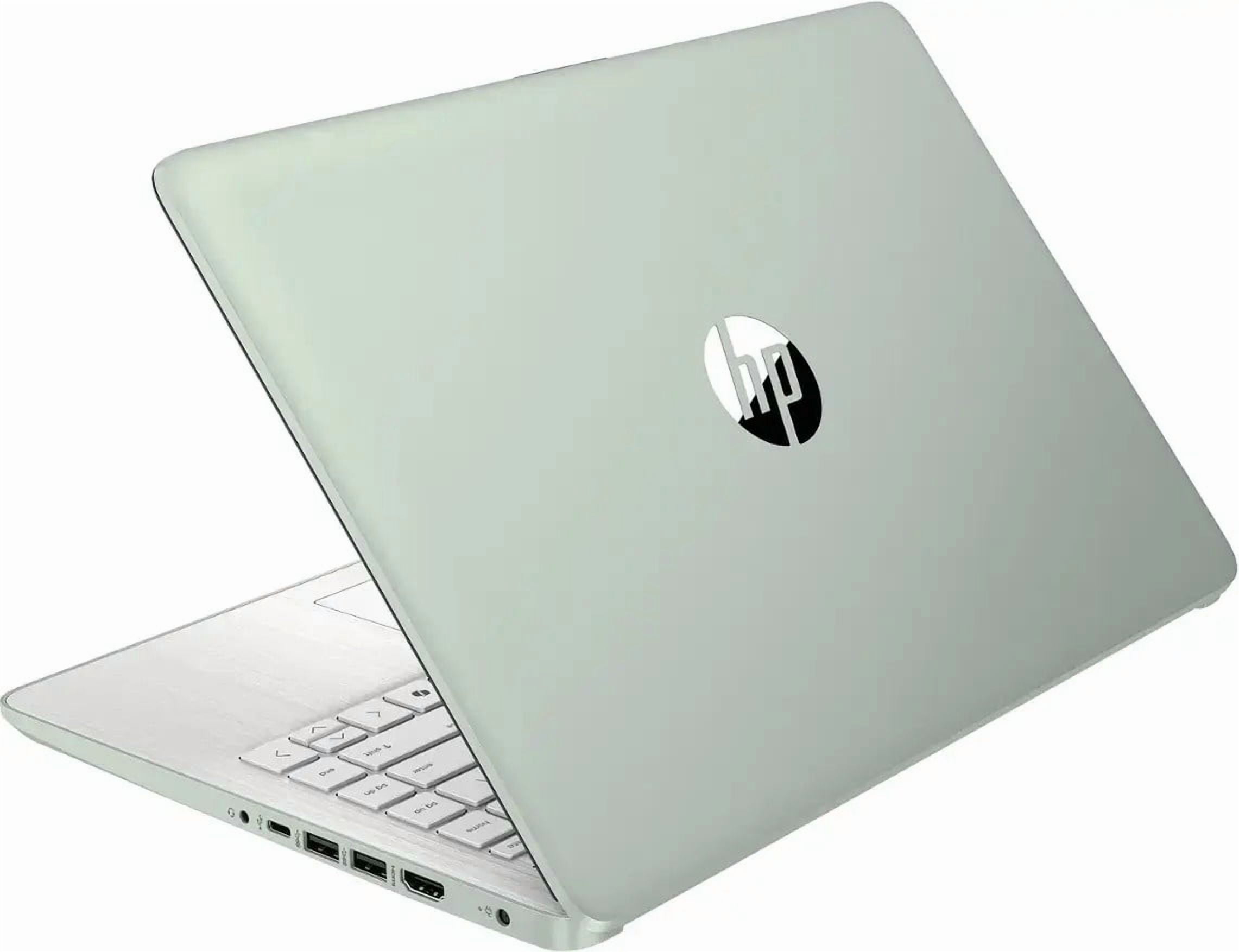 HP 14" N150 Laptop, Intel Quad-Core, 4GB RAM, 192GB Storage (128GB eMMC + 64GB SD), Windows 11 Home Copilot & 1 Year Microsoft Office 365, Ultra Thin Lightweight Green Notebook for Work and School