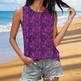 thumbnail image 2 of YUGYXL Floral Graphic Tank Tops for Women Casual Crew Neck Sleeveless Tunic T Shirts Loose Tropical Summer Vacation Tees PurpleL, 2 of 6