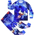 thumbnail image 3 of Sonics-Conjunto de pijamas de carreras para niños, ropa de dormir de Halloween Y Navidad, ropa de casa de dibujos animados para niños Y niñas, 2 a 10 años, 3 of 4