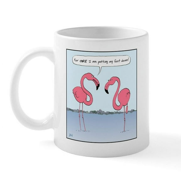 CafePress - Pink Flamingos Mug - 11 oz Ceramic Mug - Novelty Coffee Tea Cup