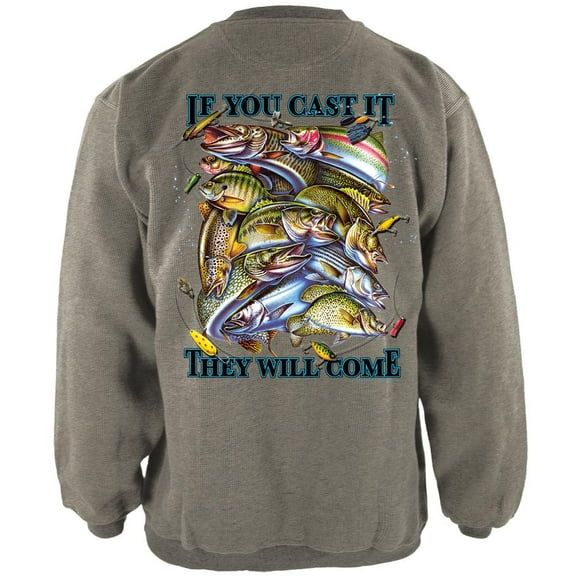 If You Cast It Fishing Henley Mens Pullover Sweatshirt