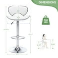 thumbnail image 4 of Adjustable Swivel Bar Stools Set of 2, Modern Upholstered Bar Chairs for Kitchen Island Dining Room Pub Counter(White), 4 of 9