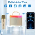 thumbnail image 4 of Refurbished Jauyxian WM-D17W-T FanFun Portable Bluetooth Karaoke Machine With Wireless Mics, Beige, 4 of 4