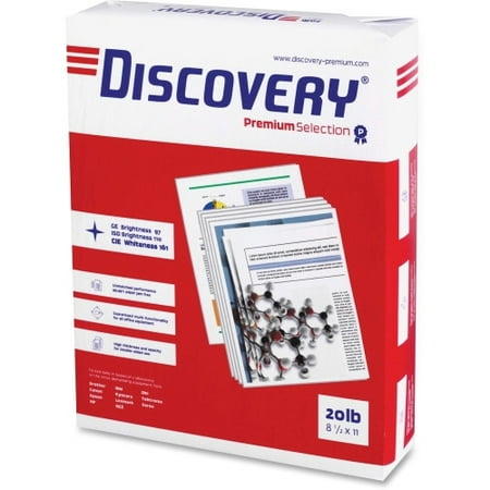Discovery Premium Selection Laser, Inkjet Copy & Multipurpose Paper Letter - 8 1/2" x 11" - 20 lb Basis Weight - 5000 / Carton - White