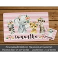 thumbnail image 3 of Printtoo Kids Placemat & Coaster Set Personalized Birthday Christmas Gifts For Girls,Stripe & Animals-11x17 Inch, 3 of 6