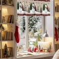 thumbnail image 3 of Valances for Windows Winter Snowman Snowflake Rod Pocket Short Curtain for bathroom living room bedroom Buffalo Plaid Xmas Tree on Linen 1 Panel 54x18in, 3 of 7