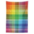 thumbnail image 3 of Ambesonne Vintage Rainbow Tablecloth Rectangular Table Cover, Retro Plaid, 52"x70", Multicolor, 3 of 4
