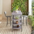 thumbnail image 7 of Lamerge Bar Dining Table Set for 2, 3 Piece Bar Table and Chairs Set, Kitchen Counter Height Dining Table Set, Small Kitchen Bar Table with Storage, Breakfast Nook Set for Small Space, gray, 7 of 7