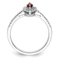 thumbnail image 2 of Auriga Fine Jewelry 14K White Gold Lab Grown Diamond and Garnet Ring for Women Size 7 (Carat: 0.21cttw, Clarity: SI2, Color: GH), 2 of 4