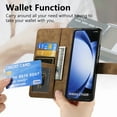 thumbnail image 2 of Allytechgroup 2 in 1 Wallet Case for Samsung Galaxy Z Fold 5, Magnetic Detachable Back Cover with Zipper Pocket Cards Slots Stand RFID Blocking Shockproof Phone Case for Galaxy Z Fold 5,Brown, 2 of 10