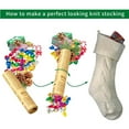 thumbnail image 4 of Large Knitted Christmas Stocking WhitePattern Wall Decor Candy Bag Holiday Home Decoration, 4 of 6