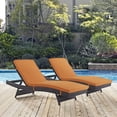 thumbnail image 1 of Modway de 2 Chaises Longues de Patio Extérieur en Osier, Orange, 1 of 4