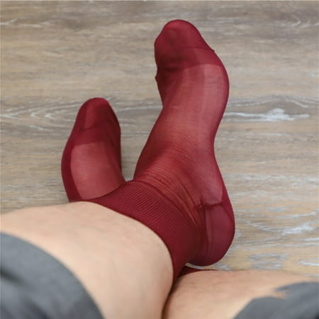 

Mens Summer Thin Sheer Silk Evening Transparent Dress Business Socks