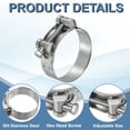 thumbnail image 3 of Uxcell 4Pcs 64-67mm T-Bolt Hose Clamp Intercooler Pipe Clip for 2.52"-2.64" Pipe, 3 of 6