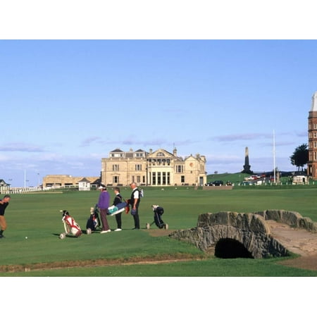 18th Hole and Fairway at Swilken Bridge Golf, St Andrews Golf Course, St Andrews, Scotland Print Wall Art By Bill