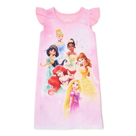 Disney Princess Girls Short Sleeve Nightgown, Sizes 4-12