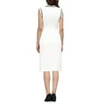 thumbnail image 3 of INSPIRE CHIC Women's Ruffled Sheath Dress Sleeveless 2026 Contrast Color Office Dresses XL White, 3 of 5