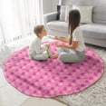 thumbnail image 3 of Pink Breast Cancer Round Blanket,Comfortable Soft Flannel Throw Blanket,All Season,Warm Lightweight Blankets for Sofa Bed Couch Living Room Chair 60"x60", 3 of 5