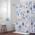 thumbnail image 6 of Blue Daisy Shower Curtain for Bathroom Decor, Farmhouse Flowers Floral Waterproof Fabric Shower Curtain, 36"x72" Set with 12 Hooks, 6 of 9