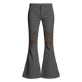 thumbnail image 4 of KEXE Girls Pants Teen Girls High Waist Strap Flare Jeans Soft Stretch Spring Daily Casual Bell Bottom Pants（Grey，6-7 Years）, 4 of 4