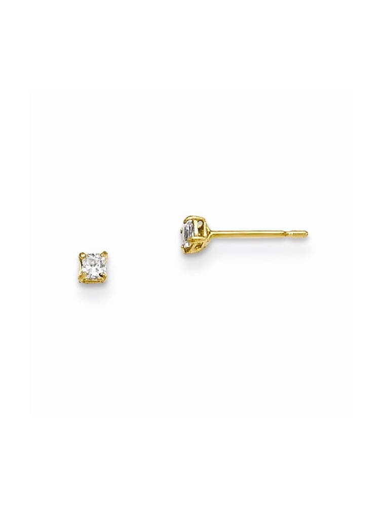 Mia Diamonds 14k Yellow Gold Madi K Polished Red and White CZ Butterfly Hoops Mia Diamonds 14k Yellow Gold Madi K Polished Red and White CZ Butterfly Hoops