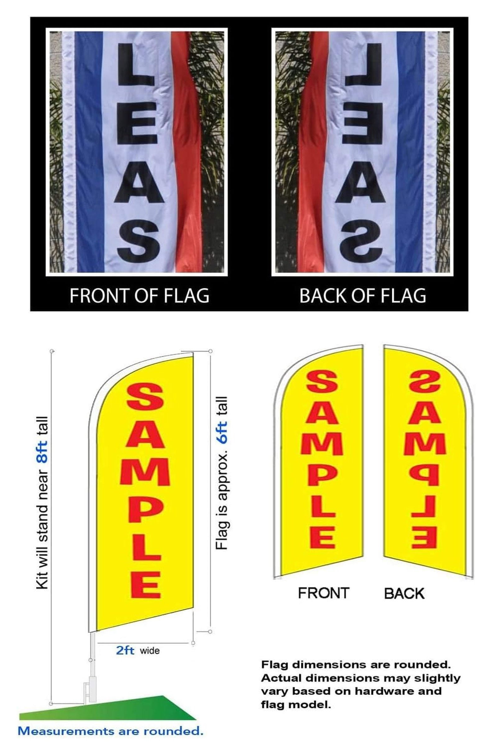 2-Pack of Red 8ft Open House Banner Flag Kits, Includes Flag Poles, Ground Stakes, and Travel Bags, Outdoor Yard Lawn Signs for Real Estate Agents