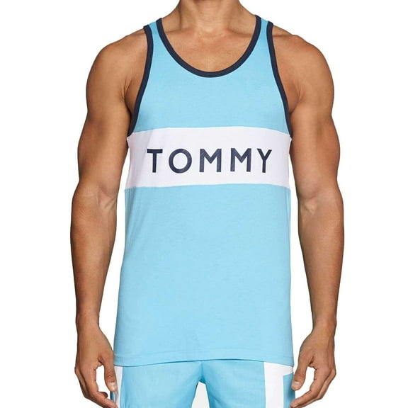 Tommy Hilfiger Men's Tank Top, Blue Topaz White,M - US
