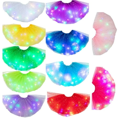 

Girl Light Up Tutu Skirts|Sparkling Elastic LED Girl Tutu Skirt|13 Colors 3 Layers Tulle Tutus for 2-12 Years Old Little Girls Fluffy Ballet Dress Up for Toddler Kids