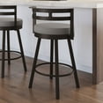 thumbnail image 5 of Amisco Render 30 In. Swivel Bar Stool - Taupe Grey Faux Leather / Dark Brown Metal, 5 of 9