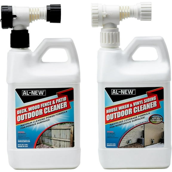AL-NEW Deck, Wood, Fence & Patio Outdoor Cleaner, and House Wash & Vinyl Siding Outdoor Cleaner Combo (Pack of 2)