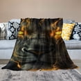 thumbnail image 2 of BCIIG Cool Lion Face Blanket - Soft Cozy Lightweight Animal Flannel Throw Blanket for Men Boys, Warm Fluffy Fuzzy Blankets for Couch, Bed, Travel, Outdoor Use, Home Decor  40x50in, 2 of 6