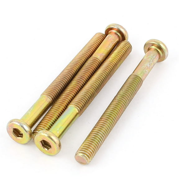 Uxcell M8 x 80mm Threaded Hex Socket Head Cap Screws Bolts Bronze Tone (4-pack)
