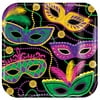 Amscan Mardi Gras Masks Square Paper Plates 7" x 7" 8 Plates