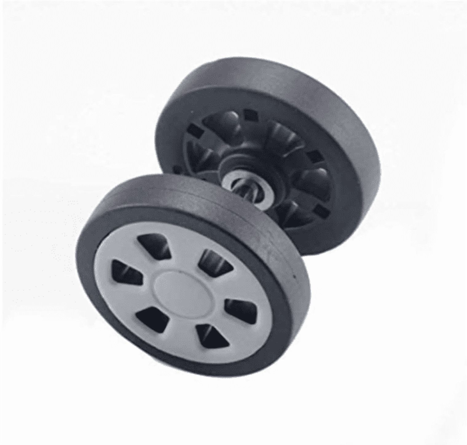 Luggage Wheels Replacement Kit 55mm x 12mm Black Rubber Wheel with Screws Axles Bearings Wear Resistant Mute Suitcase Wheels for Replacement Luggage Suitcase Caster Sliver 4pcs