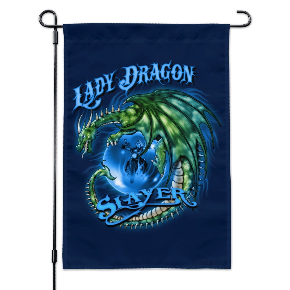 Lady Dragon Slayer Motorcycle Biker Garden Yard Flag - Walmart.com
